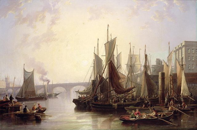 Painting of London harbour