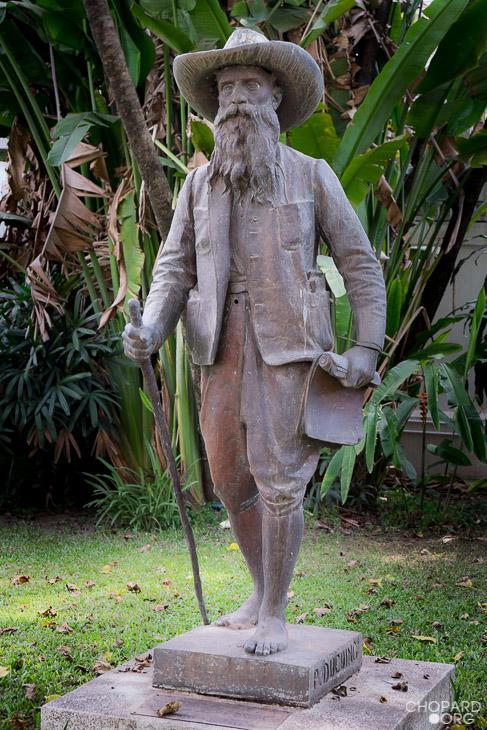 statue of Mouhot next to this grave